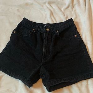 Zara high waisted black jean shorts